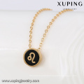 43387 fashion hot sale gold necklace designs in 2 grams delicate simple leo pendant gold plated jewelry necklace